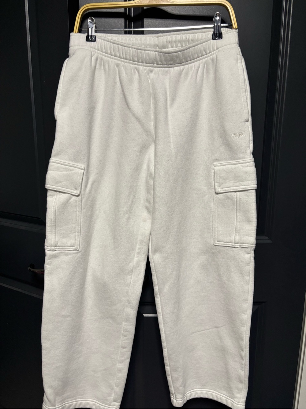TNA White Cargo Jogger Sweatpants with Utility Pockets